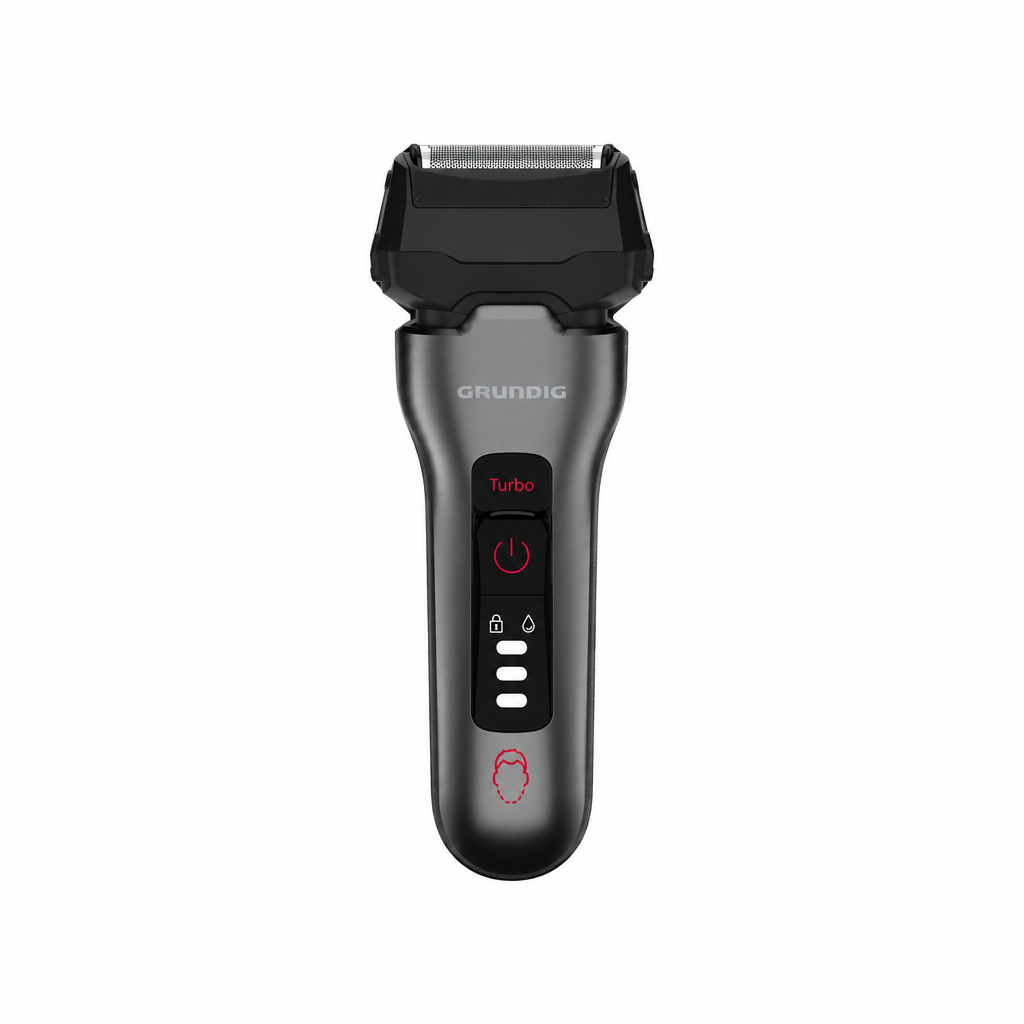 Full Grundig MS 8330 shaver centered on a white square background